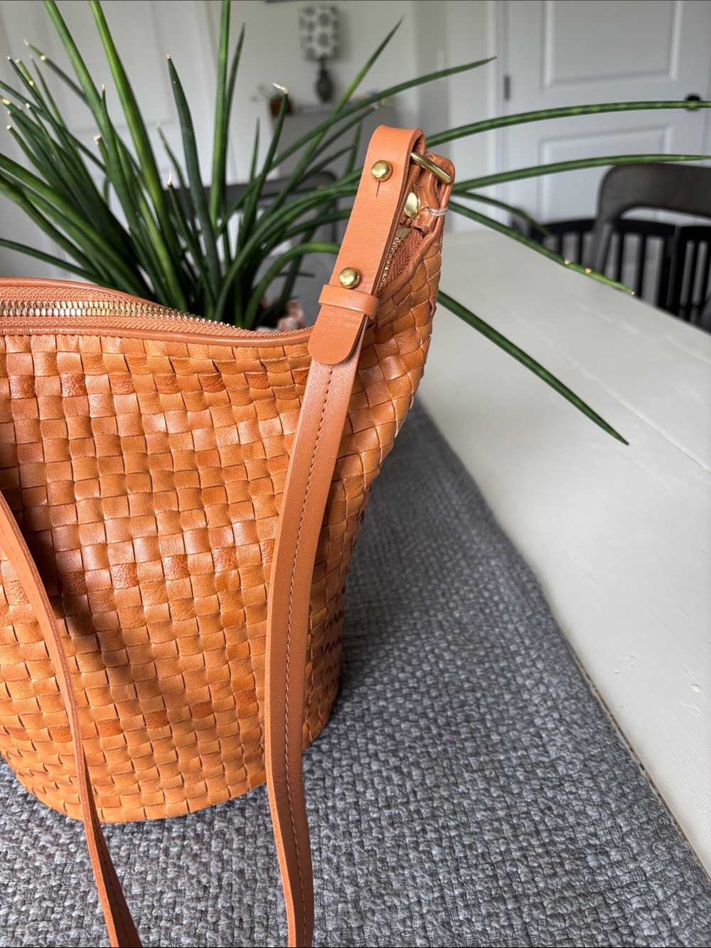 Clare V Petite Jeanne Woven Bucket Bag in Natural - Picture 12 of 12